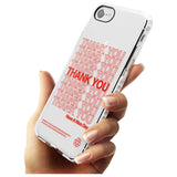 Classic Thank You Bag Design: Solid White + Red Impact Phone Case for iPhone SE 8 7 Plus