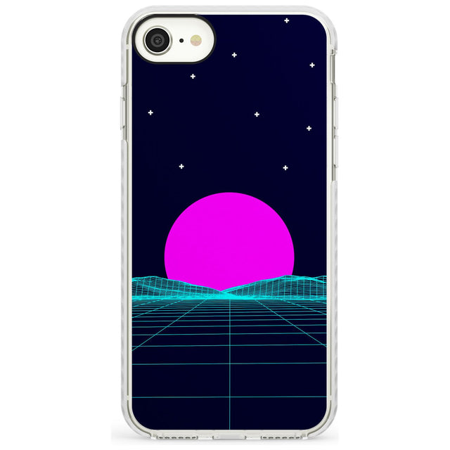 Miami Sunset Vaporwave Impact Phone Case for iPhone SE 8 7 Plus