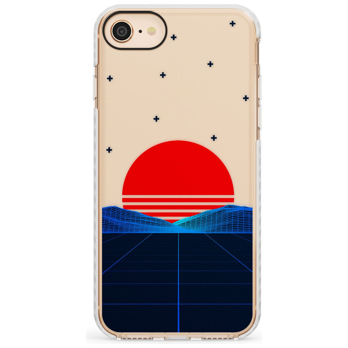 Japanese Sunset Vaporwave Impact Phone Case for iPhone SE 8 7 Plus