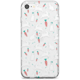 White Bunnies and Carrots Slim TPU Phone Case for iPhone SE 8 7 Plus