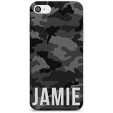 Horizontal Name Personalised Black Camouflage Slim TPU Phone Case for iPhone SE 8 7 Plus