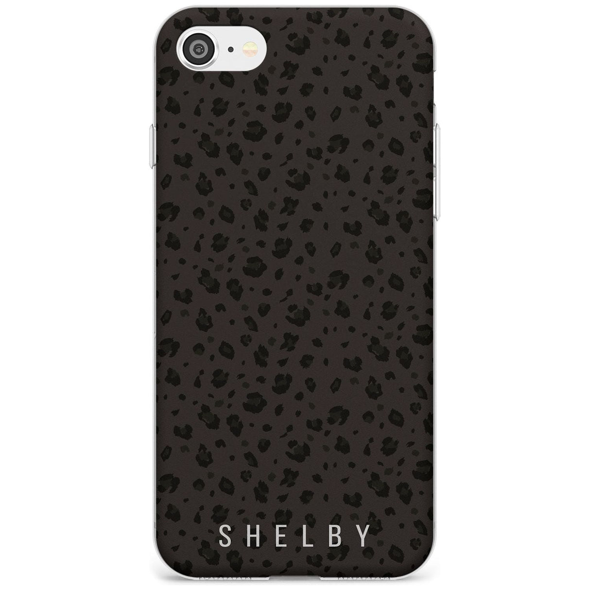 Minimal Lettering Dark Leopard Slim TPU Phone Case for iPhone SE 8 7 Plus