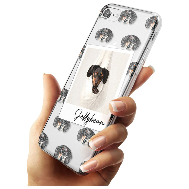 Dachshund, Black- Custom Dog Photo Black Impact Phone Case for iPhone SE 8 7 Plus