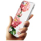 Custom Clear Vintage Floral Pink Peonies Slim TPU Phone Case for iPhone SE 8 7 Plus