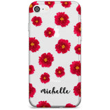 Red Peonies & Cursive iPhone Case  Slim Case Custom Phone Case - Case Warehouse