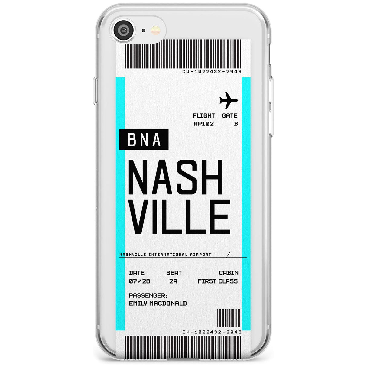 Nashville Boarding Pass iPhone Case  Slim Case Custom Phone Case - Case Warehouse