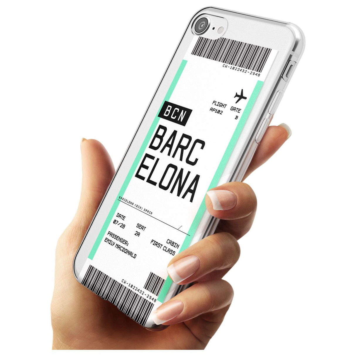 Barcelona Boarding Pass iPhone Case   Custom Phone Case - Case Warehouse