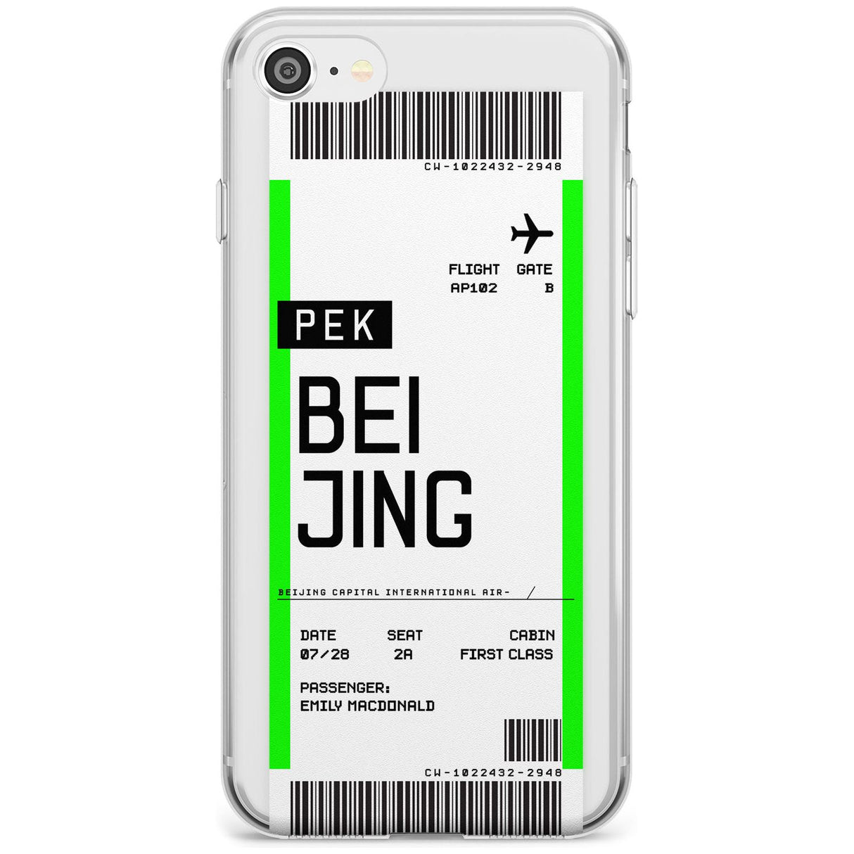 Beijing Boarding Pass iPhone Case  Slim Case Custom Phone Case - Case Warehouse