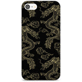 Black and Gold Dragon Pattern Slim TPU Phone Case for iPhone SE 8 7 Plus