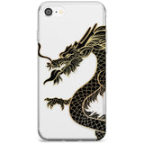 Large Black Dragon Phone Case iPhone SE / Clear Case,iPhone 7/8 / Clear Case Blanc Space