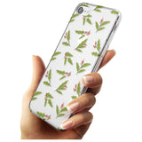 Christmas Holly Pattern Slim TPU Phone Case for iPhone SE 8 7 Plus