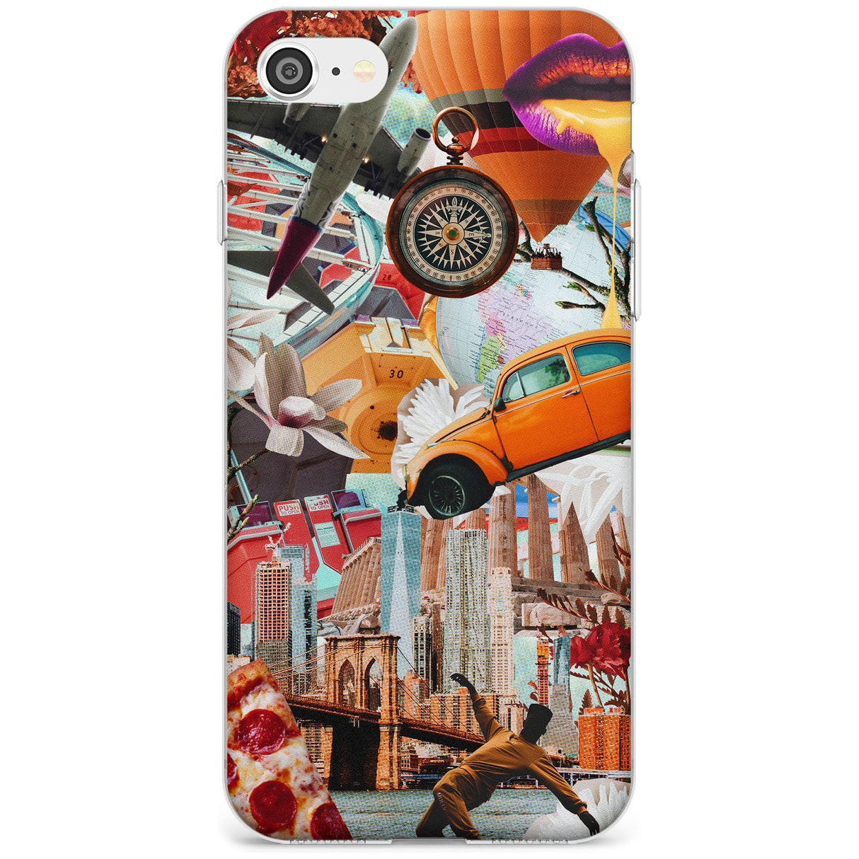Vintage Collage: New York Mix Slim TPU Phone Case for iPhone SE 8 7 Plus