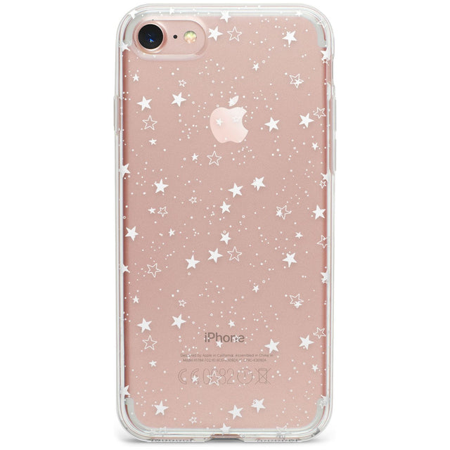 White Stars on Clear Phone Case for iPhone SE