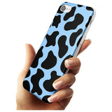 Blue and Black Cow Print Slim TPU Phone Case for iPhone SE 8 7 Plus