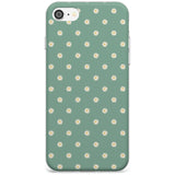 Daisy Pattern - Teal Cute Floral Daisy Design Black Impact Phone Case for iPhone SE 8 7 Plus