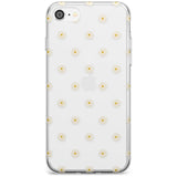 Daisy Pattern - Clear  Cute Floral Design Black Impact Phone Case for iPhone SE 8 7 Plus