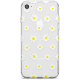 White Daisy Pattern (Clear) Slim TPU Phone Case for iPhone SE 8 7 Plus