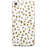 Gold Look on White Dalmatian Polka Dot Spots Slim TPU Phone Case for iPhone SE 8 7 Plus