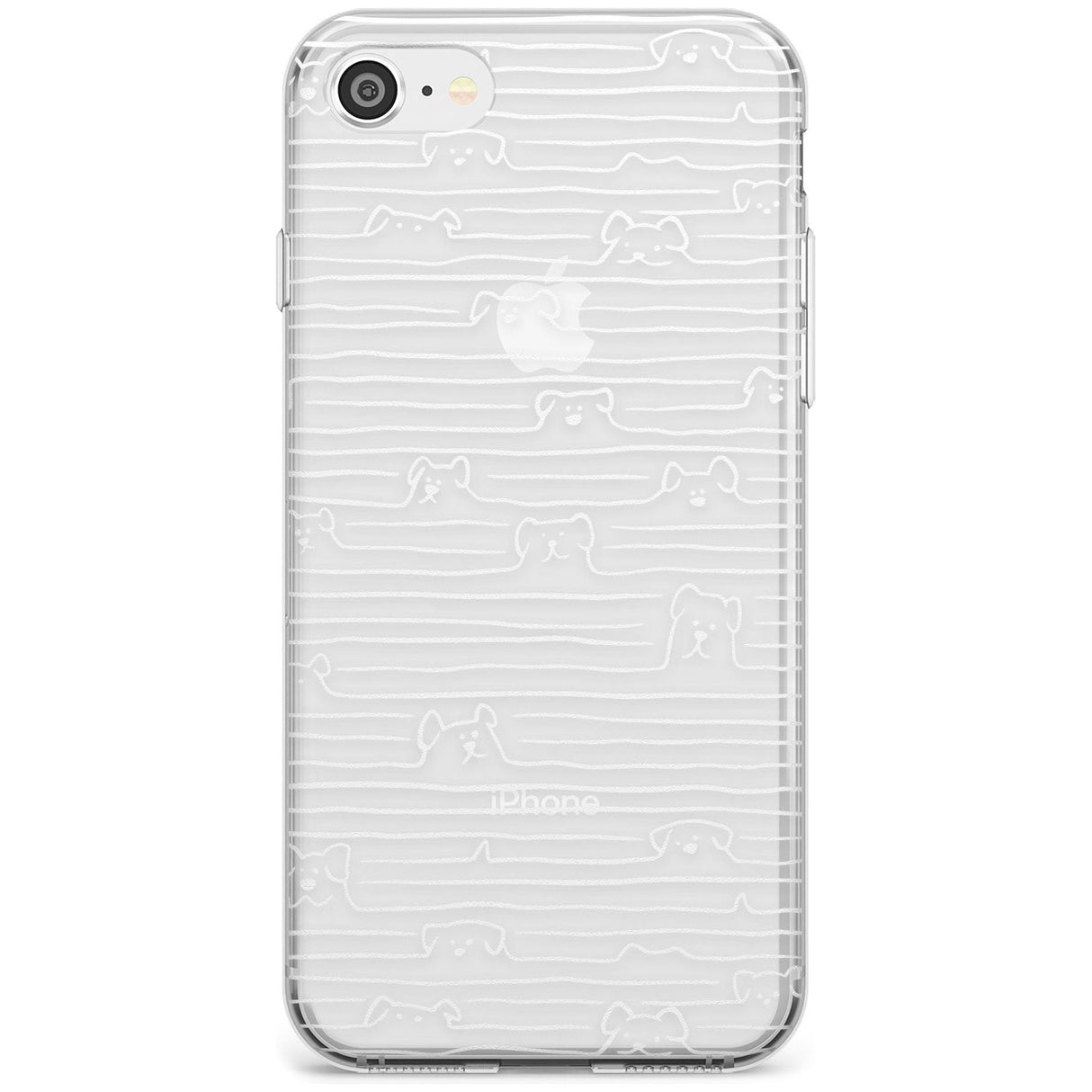 Dog Line Art - White Slim TPU Phone Case for iPhone SE 8 7 Plus