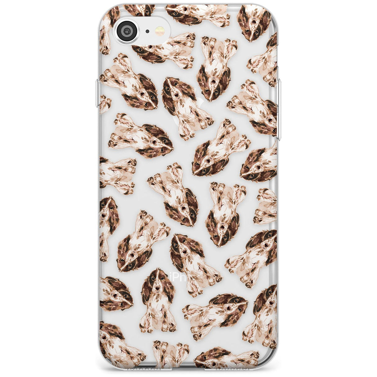 Cocker Spaniel (Brown) Watercolour Dog Pattern Phone Case iPhone 7/8 / Clear Case,iPhone SE / Clear Case Blanc Space