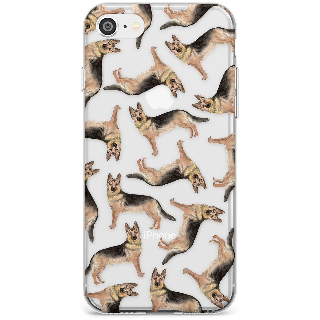 German Shepherd Watercolour Dog Pattern Slim TPU Phone Case for iPhone SE 8 7 Plus