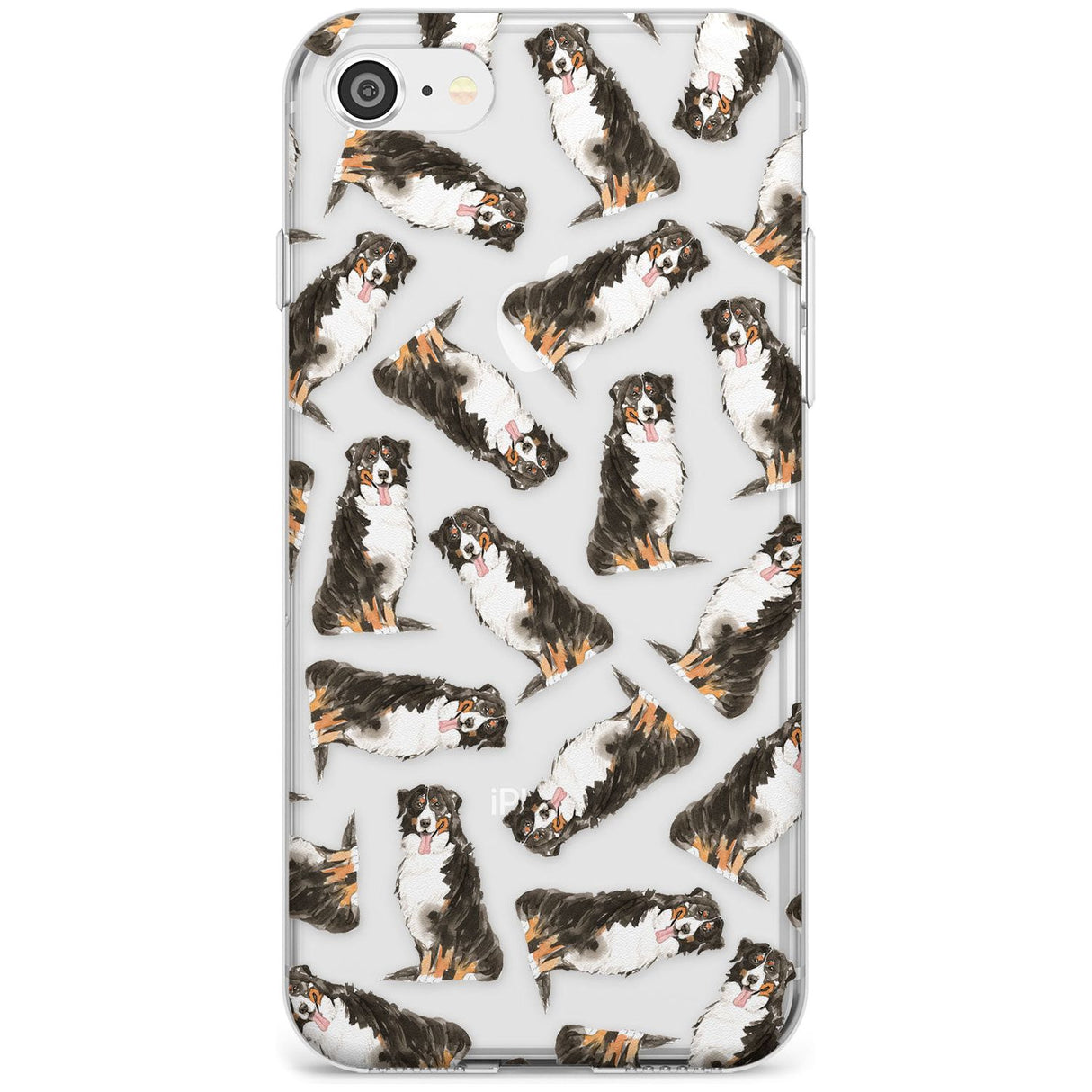 Bernese Mountain Dog Watercolour Dog Pattern Slim TPU Phone Case for iPhone SE 8 7 Plus