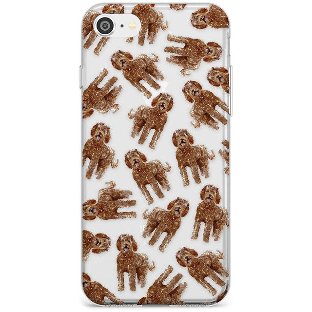 Labradoodle (Brown) Watercolour Dog Pattern Slim TPU Phone Case for iPhone SE 8 7 Plus