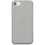 Abstract Lines: Scalloped Pattern Black Impact Phone Case for iPhone SE 8 7 Plus