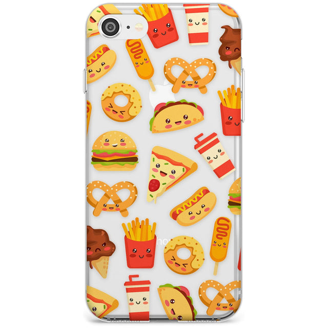 Fast Food Patterns Kawaii Fast Food Mix Phone Case iPhone 7/8 / Clear Case,iPhone SE / Clear Case Blanc Space