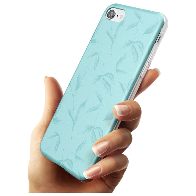 Blue Leaves Vintage Botanical Slim TPU Phone Case for iPhone SE 8 7 Plus