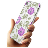 Purple Blossoms Transparent Floral Slim TPU Phone Case for iPhone SE 8 7 Plus