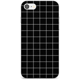 Simplistic Large Grid Pattern Black Slim TPU Phone Case for iPhone SE 8 7 Plus