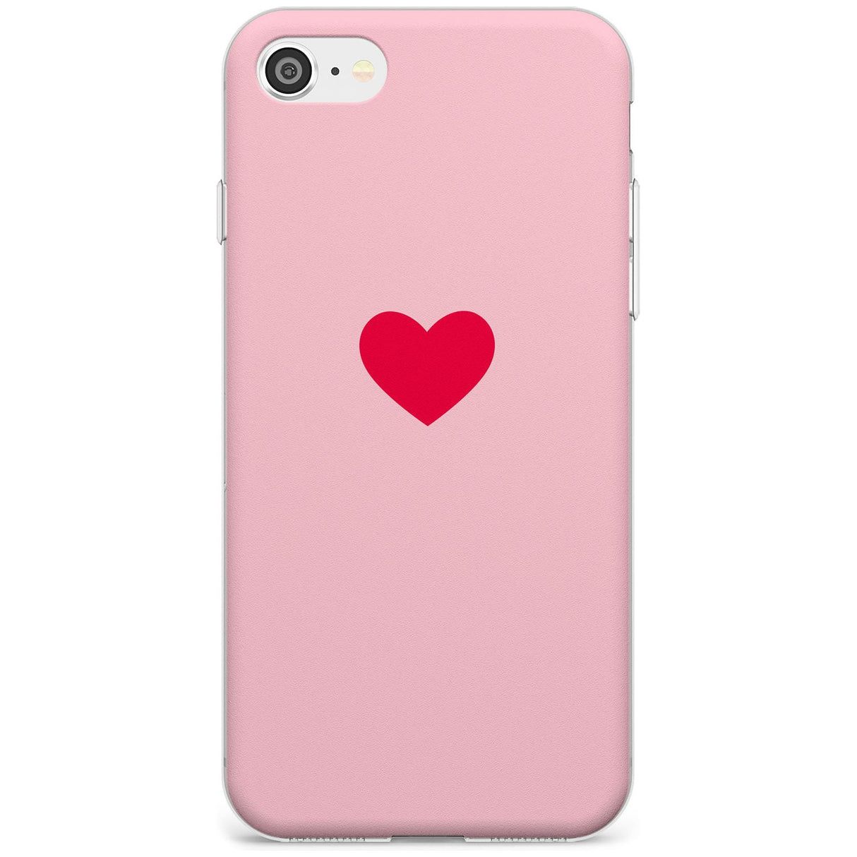 Single Heart Red & Pink Slim TPU Phone Case for iPhone SE 8 7 Plus