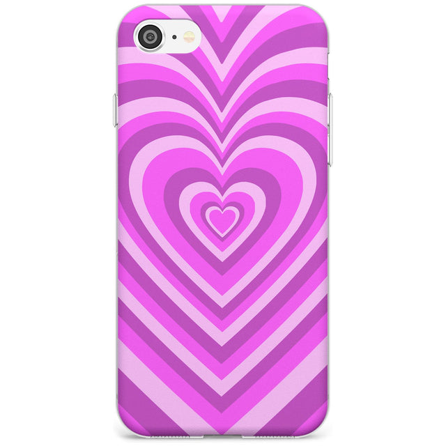 Pink Heart Illusion Slim TPU Phone Case for iPhone SE 8 7 Plus