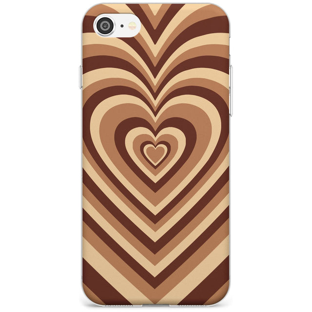 Latte Heart Illusion Phone Case iPhone SE / Clear Case,iPhone 7/8 / Clear Case Blanc Space