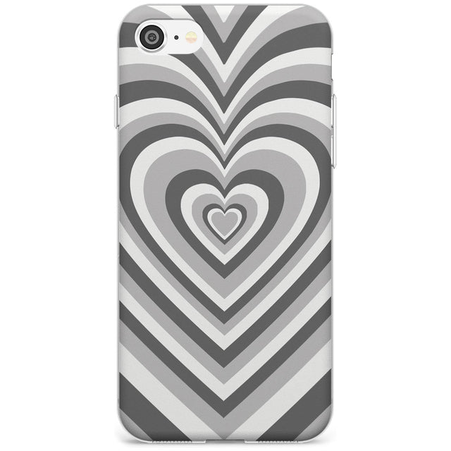 Monochrome Heart Illusion Phone Case iPhone SE / Clear Case,iPhone 7/8 / Clear Case Blanc Space