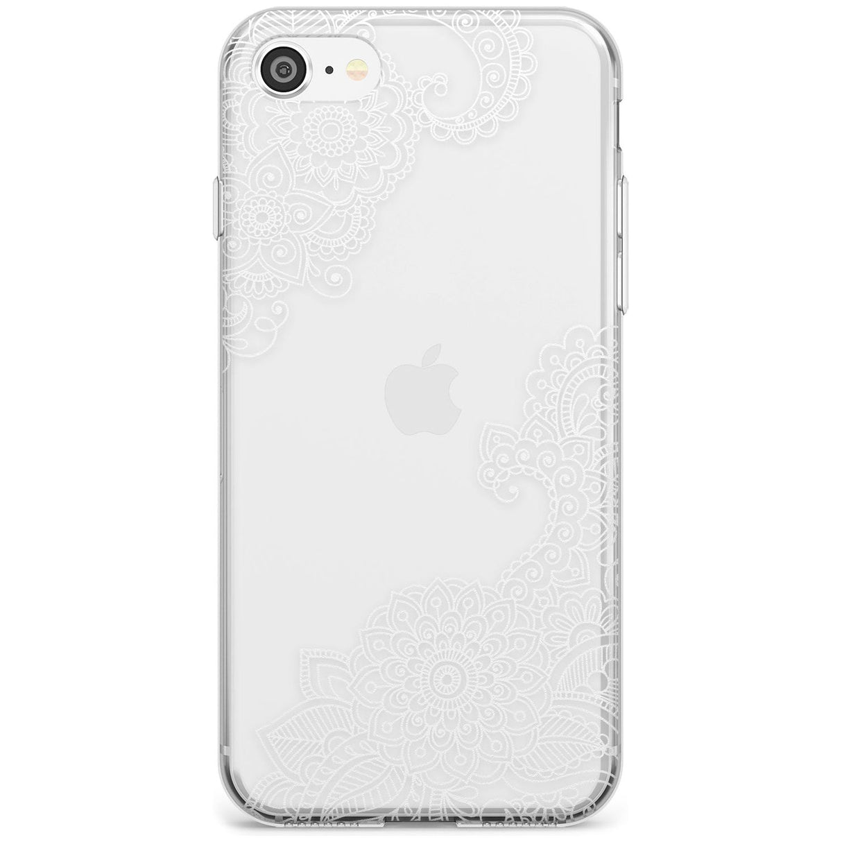 White Henna Botanicals Slim TPU Phone Case for iPhone SE 8 7 Plus
