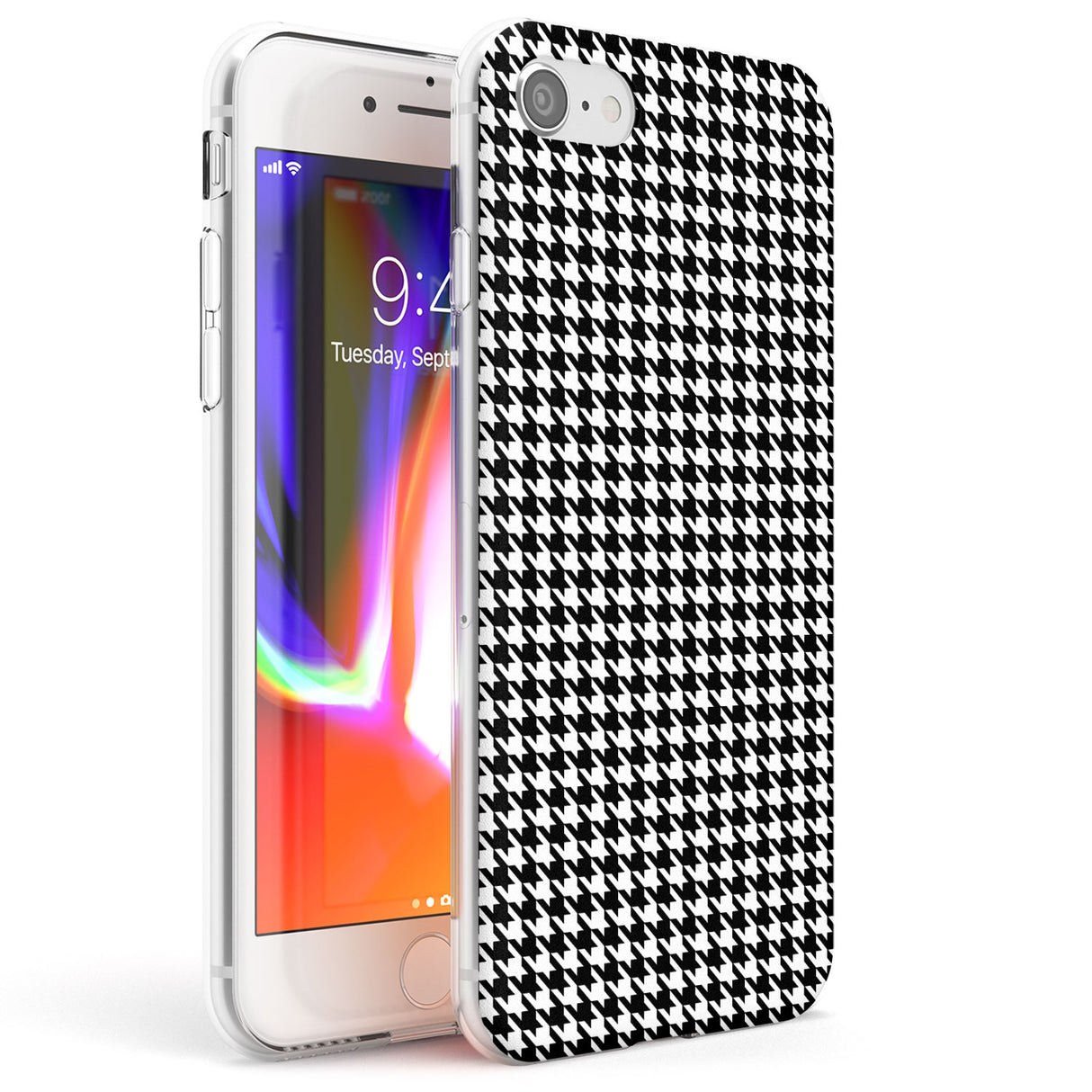Black Houndstooth Pattern Phone Case iPhone 7/8 / Clear Case,iPhone SE / Clear Case Blanc Space