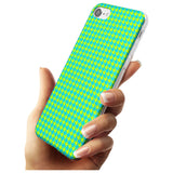 Neon Lime & Turquoise Houndstooth Pattern Slim TPU Phone Case for iPhone SE 8 7 Plus