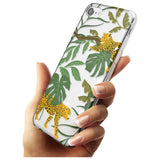 Two Jaguars & Foliage Jungle Cat Pattern Slim TPU Phone Case for iPhone SE 8 7 Plus