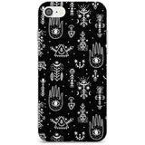 Tribal Palms - White on Black Slim TPU Phone Case for iPhone SE 8 7 Plus