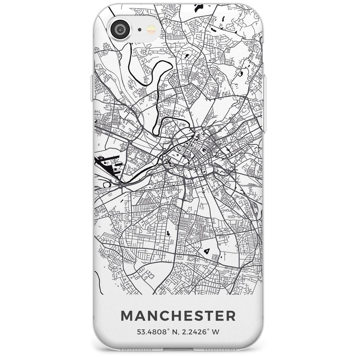 Map of Manchester, England Slim TPU Phone Case for iPhone SE 8 7 Plus