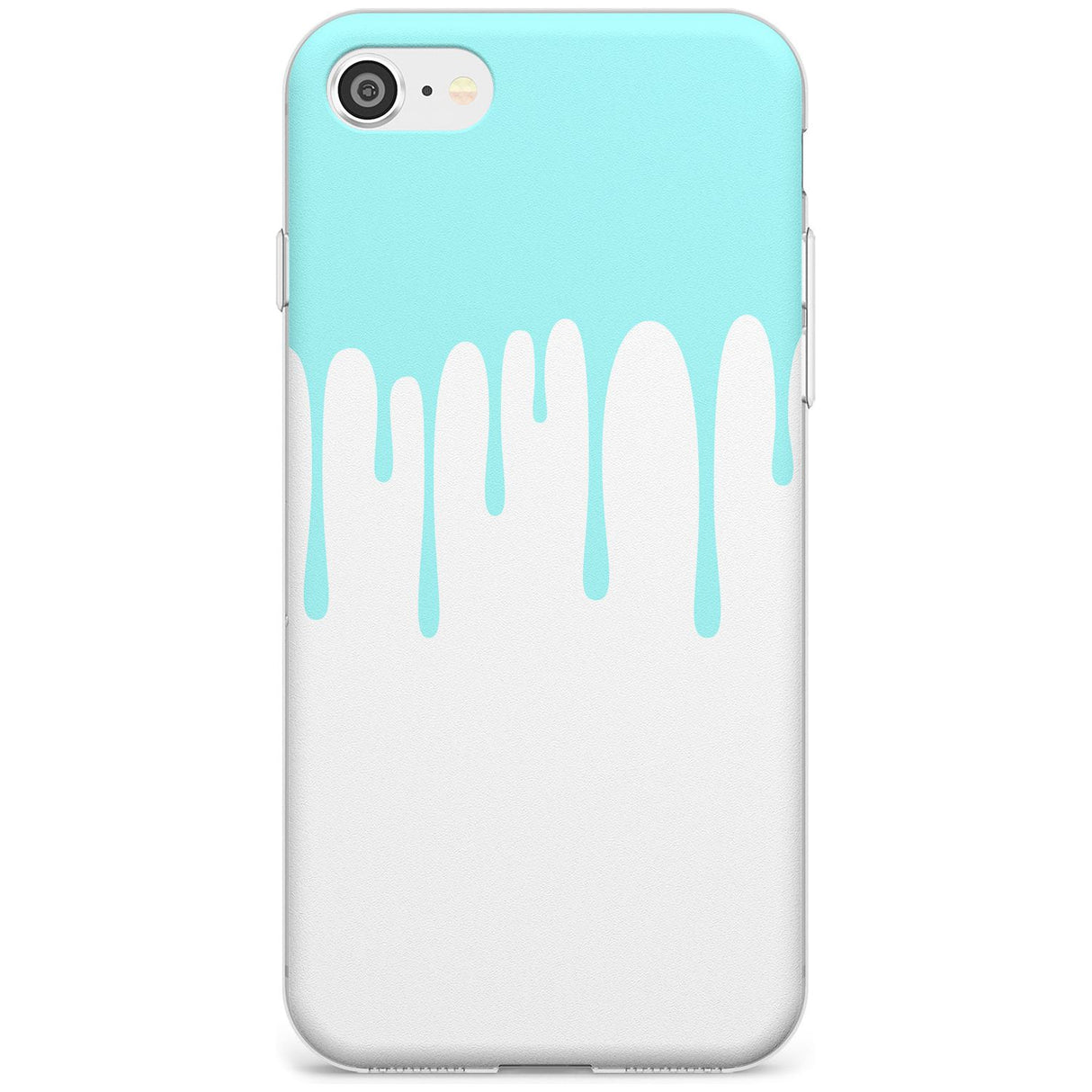 Melted Effect: Teal & White iPhone Case Slim TPU Phone Case Warehouse SE 8 7 Plus