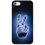 Peace Sign Hand Neon Sign Slim TPU Phone Case for iPhone SE 8 7 Plus