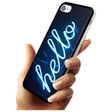 "Hello" Blue Cursive Neon Sign Slim TPU Phone Case for iPhone SE 8 7 Plus