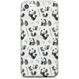 Watercolour Panda Pattern Black Impact Phone Case for iPhone SE 8 7 Plus