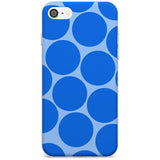 Abstract Retro Shapes: Blue Dots Black Impact Phone Case for iPhone SE 8 7 Plus