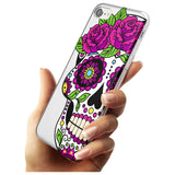 Purple Floral Sugar Skull Slim TPU Phone Case for iPhone SE 8 7 Plus