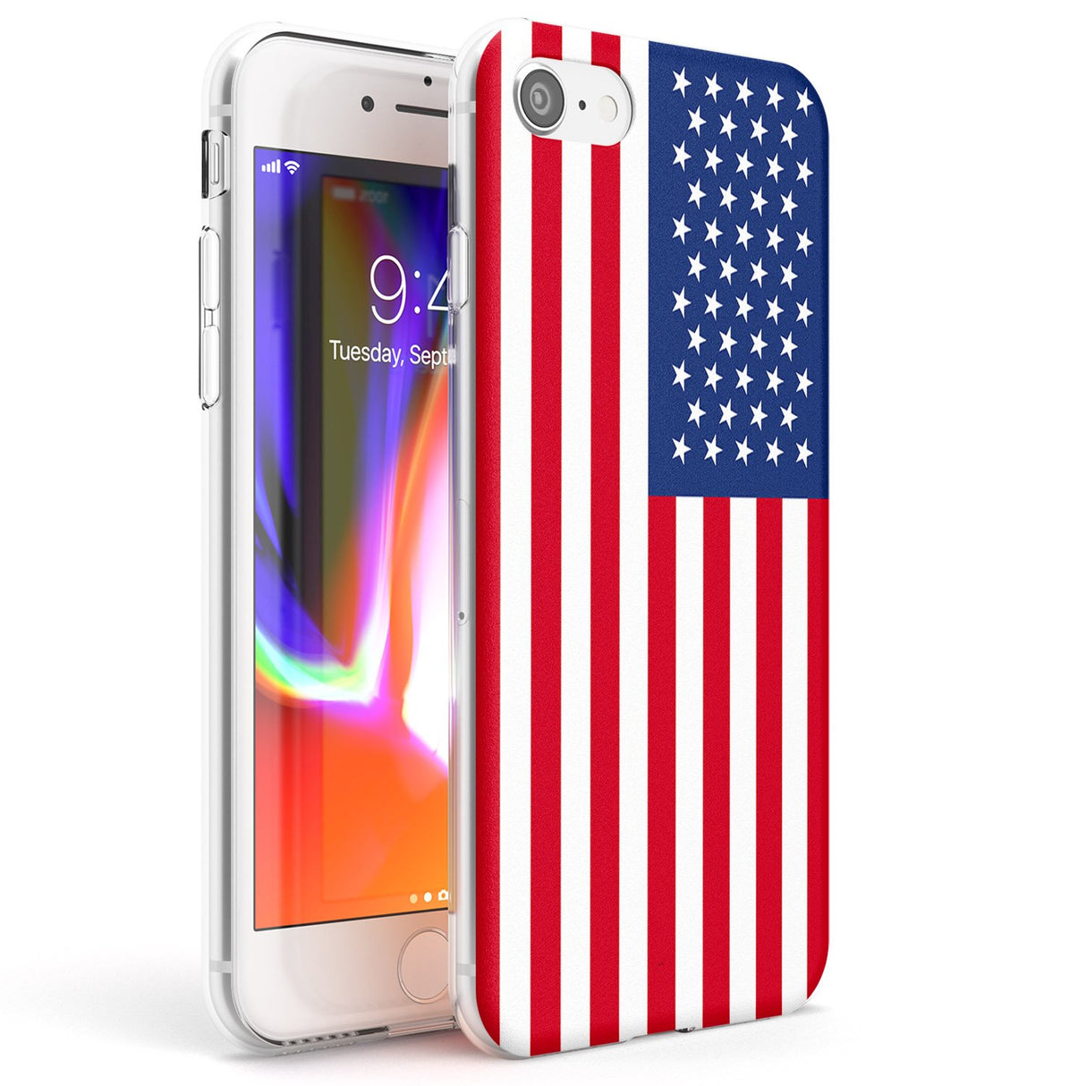American Flag Phone Case iPhone 7/8 / Clear Case,iPhone SE / Clear Case Blanc Space