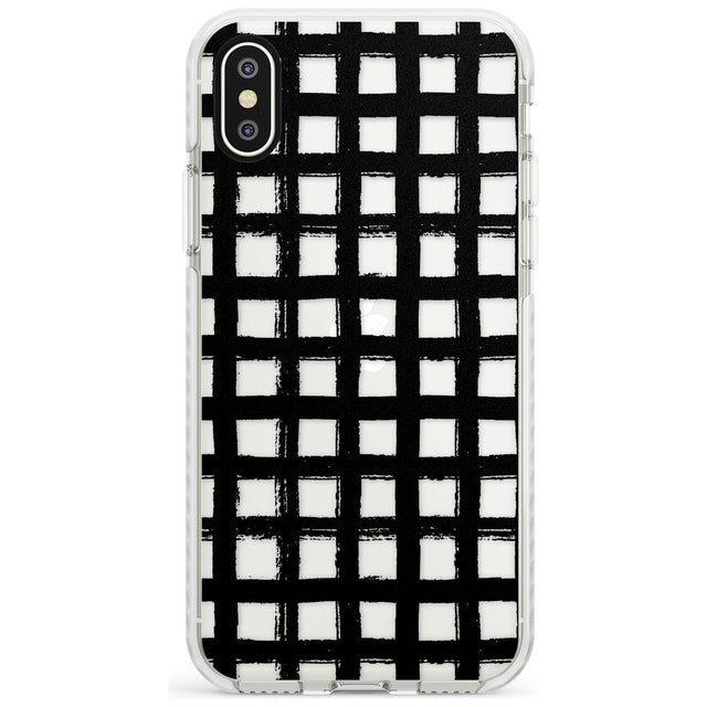 Messy Black Grid - Clear Slim TPU Phone Case Warehouse X XS Max XR